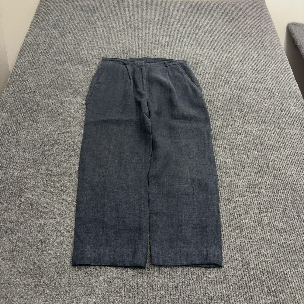Brooks Brothers Pants Womens 8P Grey Linen Pleated Front Trousers Classic Style